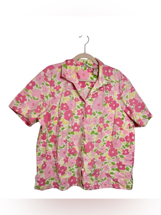 Liz Claiborne Tops - Vintage Y2K Liz Claiborne Pink Floral Button Up Shirt Cottagecore 20W